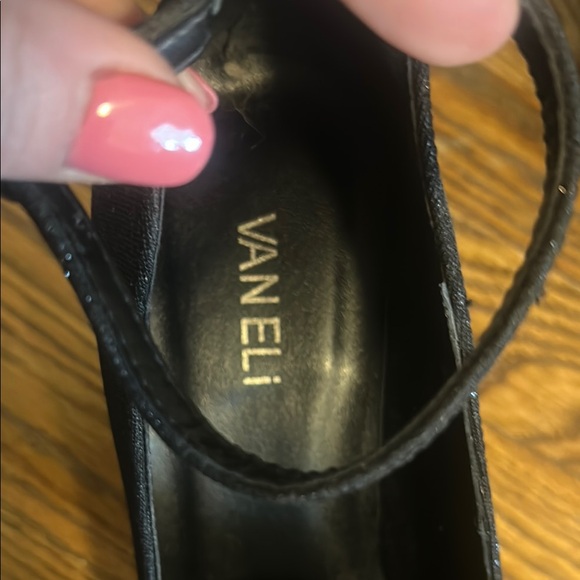 Vaneli Black Heels with Open Toe and Slingback Design - Picture 2 of 7